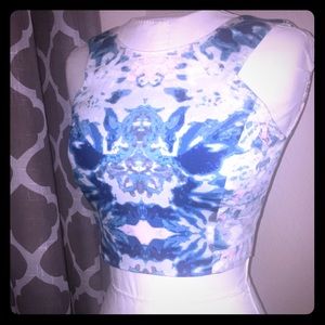 KEEPSAKE label pastel Rorschach ink zip back watercolor Crop Top